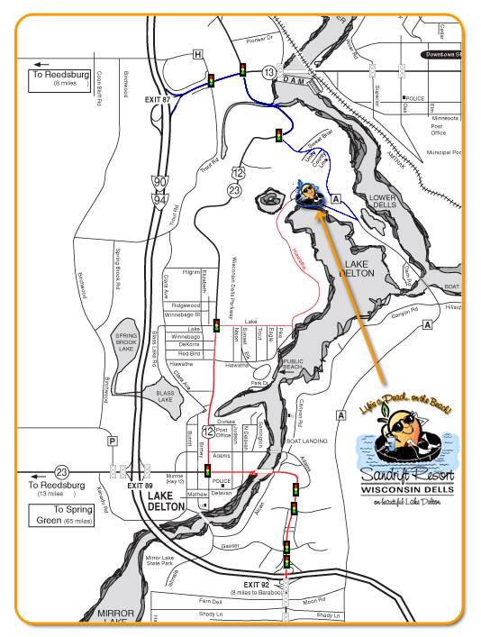 Map to Sandrift Resort